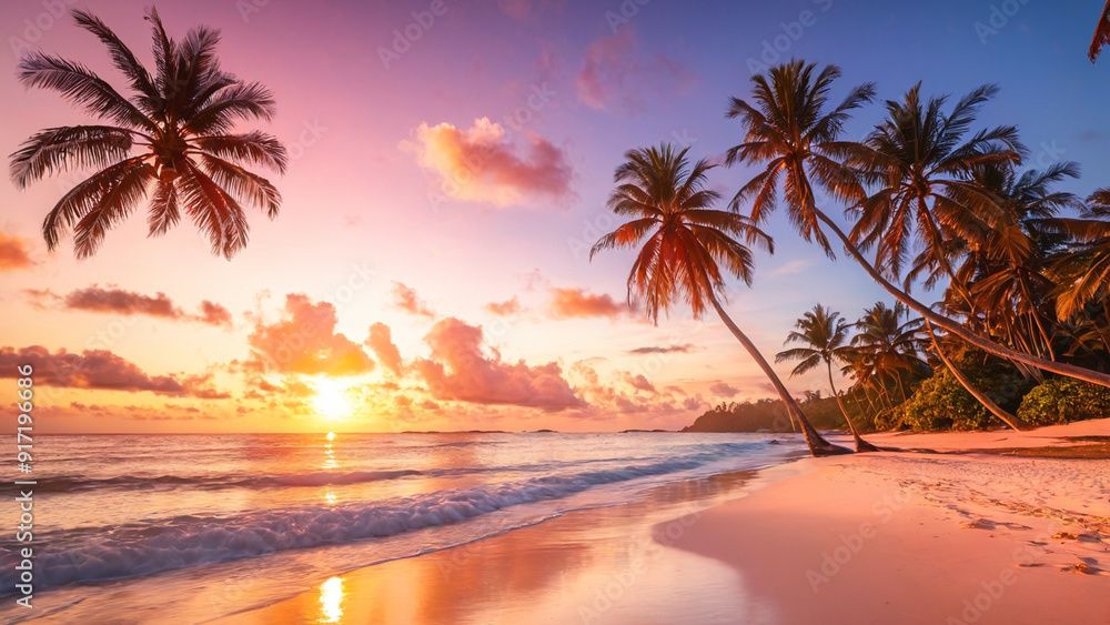 Obraz premium Tropical Sunset Serenity