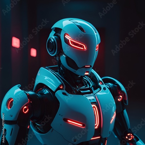 robot, cyborg, 3d, technology, future, android, futuristic, helmet