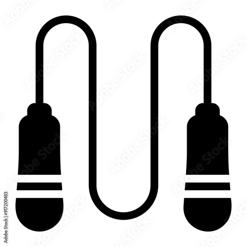 jumping rope glyph icon