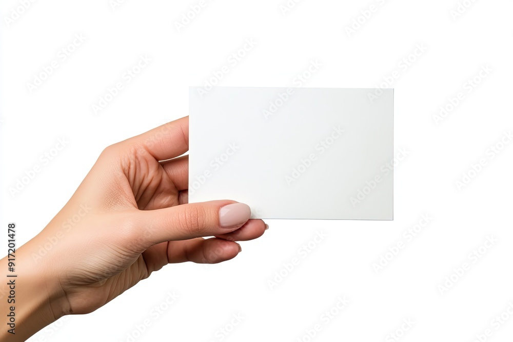 Blank postcard holding hand isolated on white background Blank postcard holding hand isolated on white background