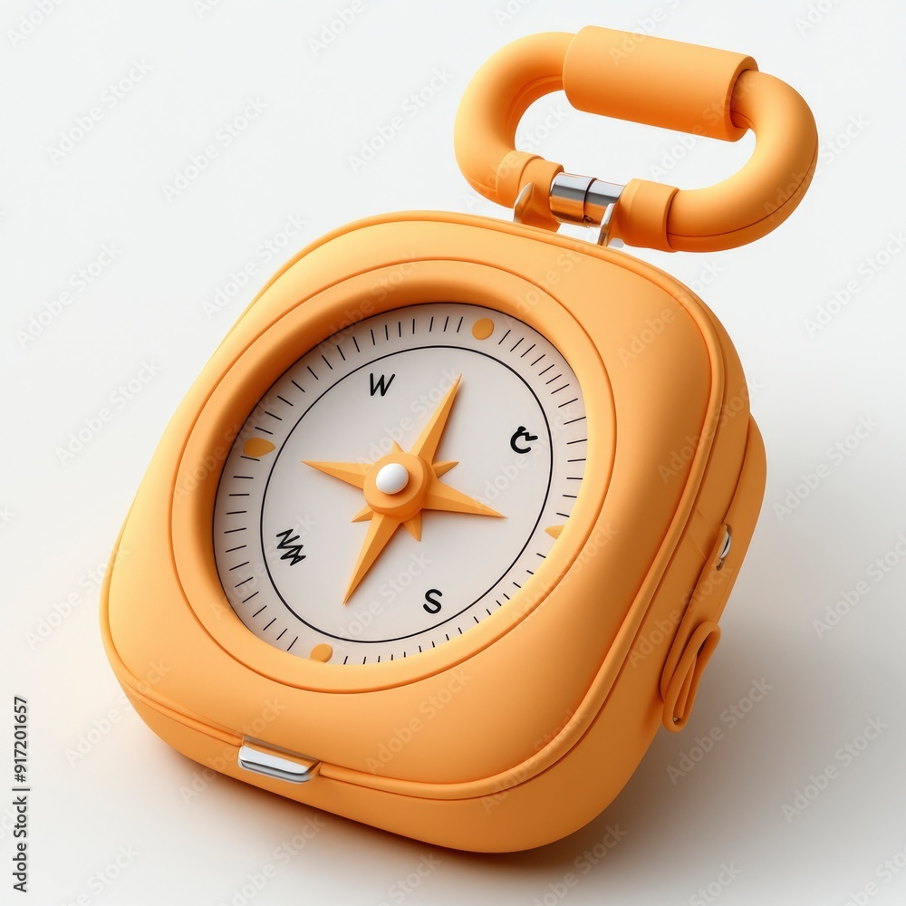 Fototapeta premium Yellow Compass with White Needle