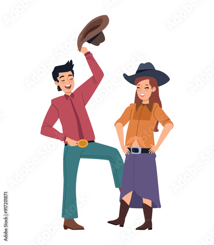 couple in traditional country western clothes dancing