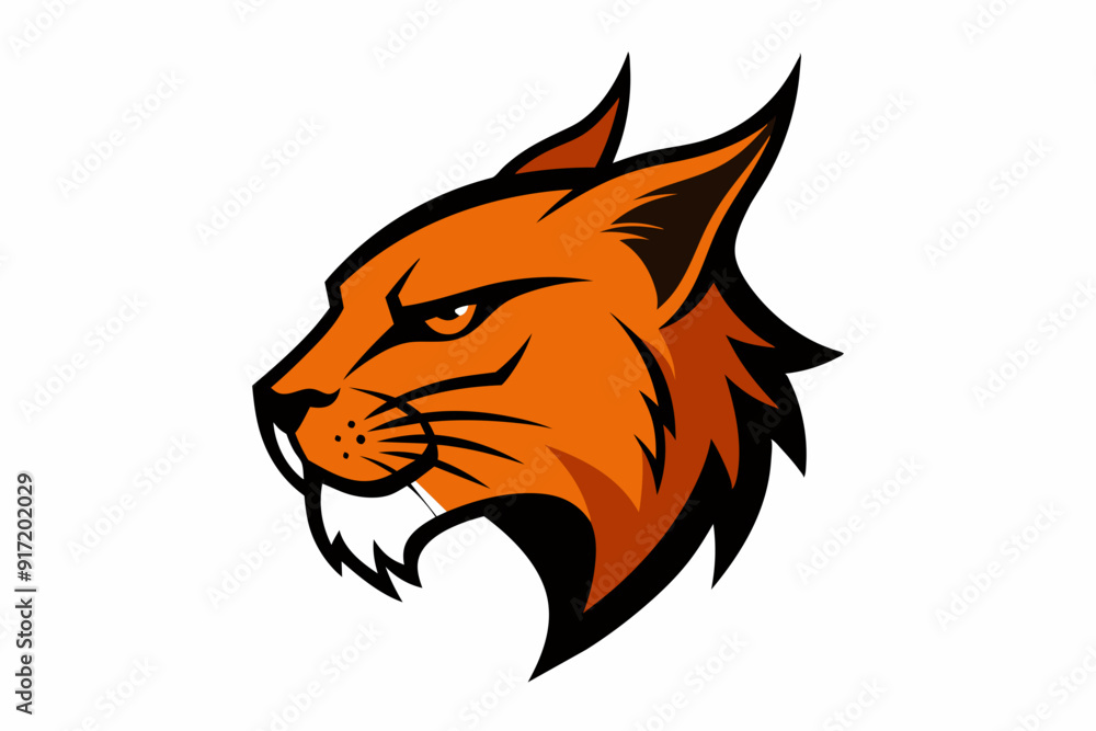 Obraz premium Vector design of ‍a bobcat logo side on white background