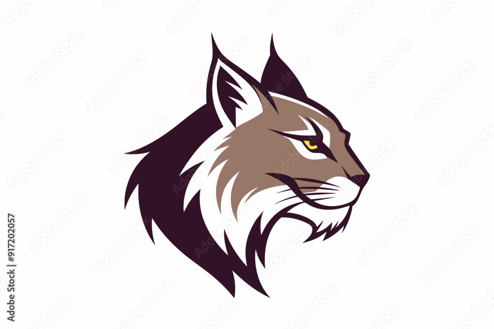 Obraz premium Vector design of ‍a bobcat logo side on white background