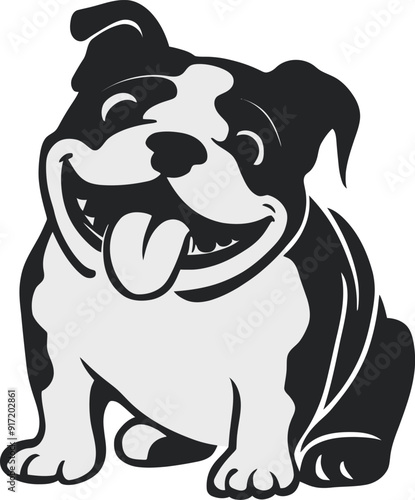 bulldog black silhouette logo SVG vector, bulldog icon illustration