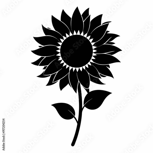 Sunflower Black silhouette