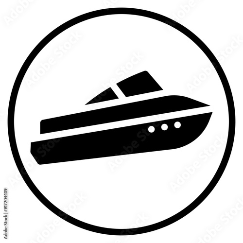 speed boat glyph icon