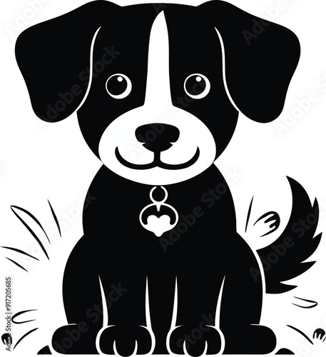 bulldog black silhouette logo SVG vector, bulldog icon illustration