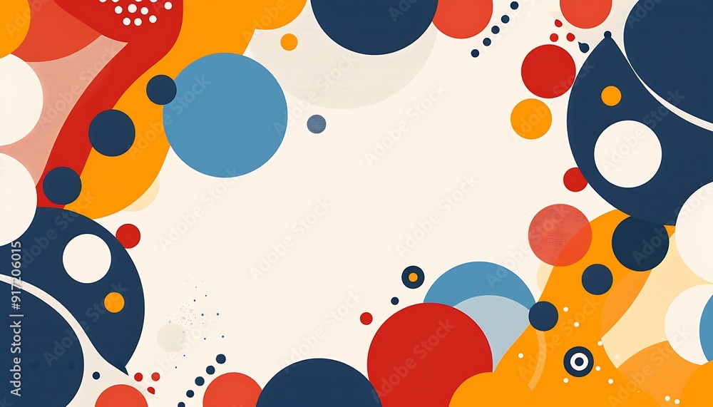Abstract background with colorful circles and white space. Abstract background with colorful circles and white space.