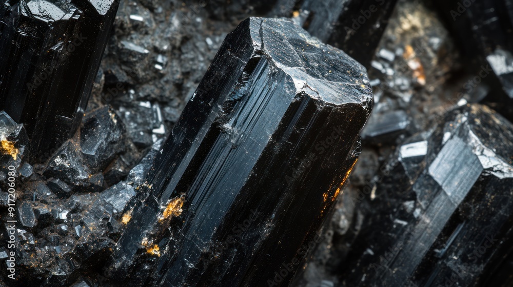 Black Tourmaline Crystal Macro Photography Black Tourmaline Crystal Macro Photography