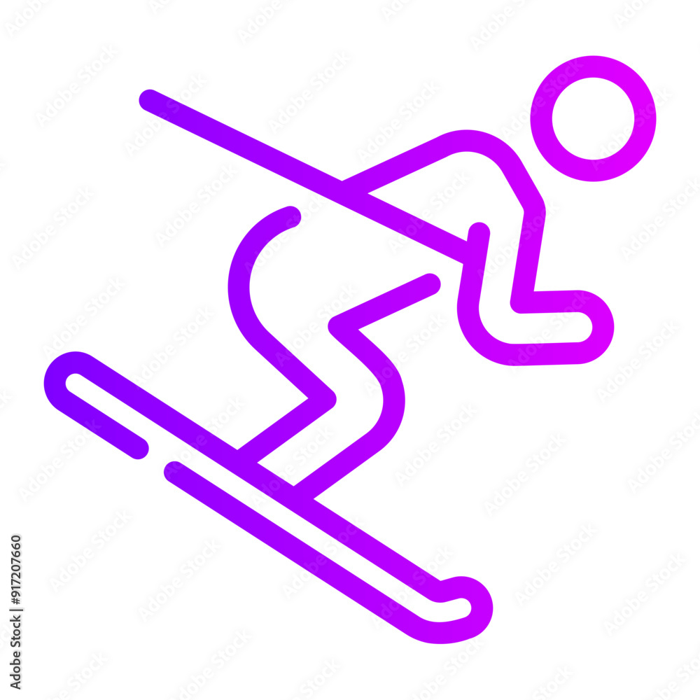 skiing gradient icon skiing gradient icon