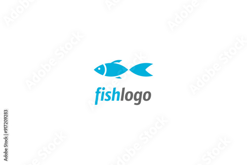 Template logo design solution with simple fish image