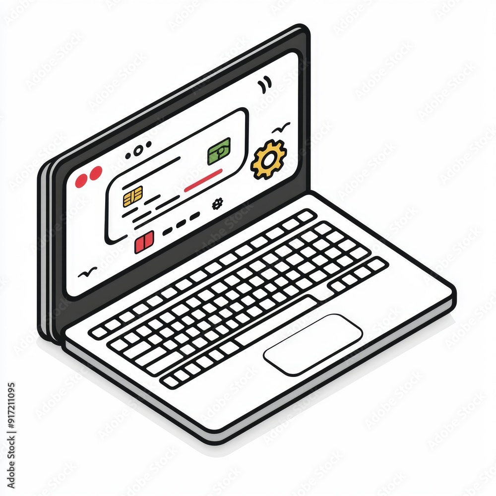 Laptop with Credit Card Payment Screen Laptop with Credit Card Payment Screen