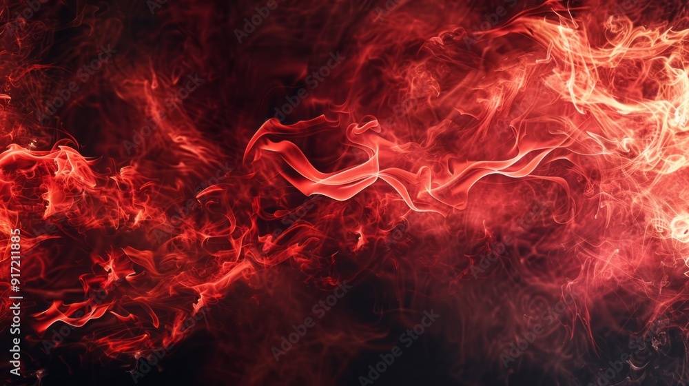 Fototapeta premium A red and black image of smoke and fire