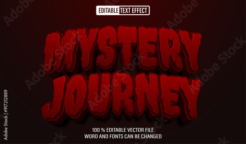 Editable 3d text style effect - Mystery Journey  Halloween text effect Template