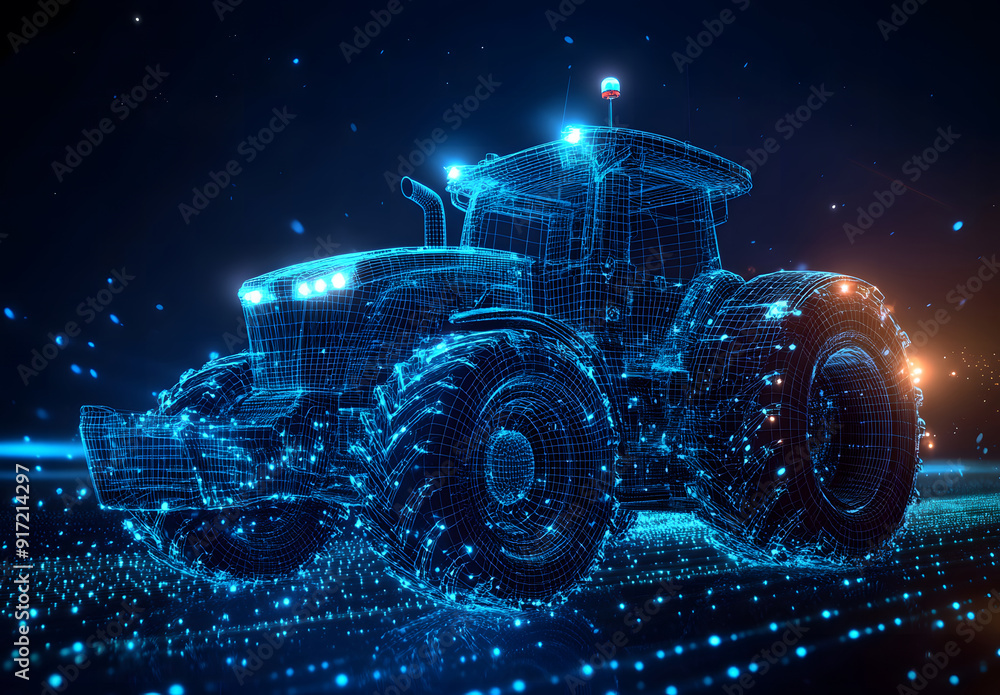 Digital smart blue combines harvester, AI integration in agricultural machinery, optimizing harvesting precision. leveraging data analytics, yield estimation, increased productivity design Digital smart blue combines harvester, AI integration in agricultural machinery, optimizing harvesting precision. leveraging data analytics, yield estimation, increased productivity design