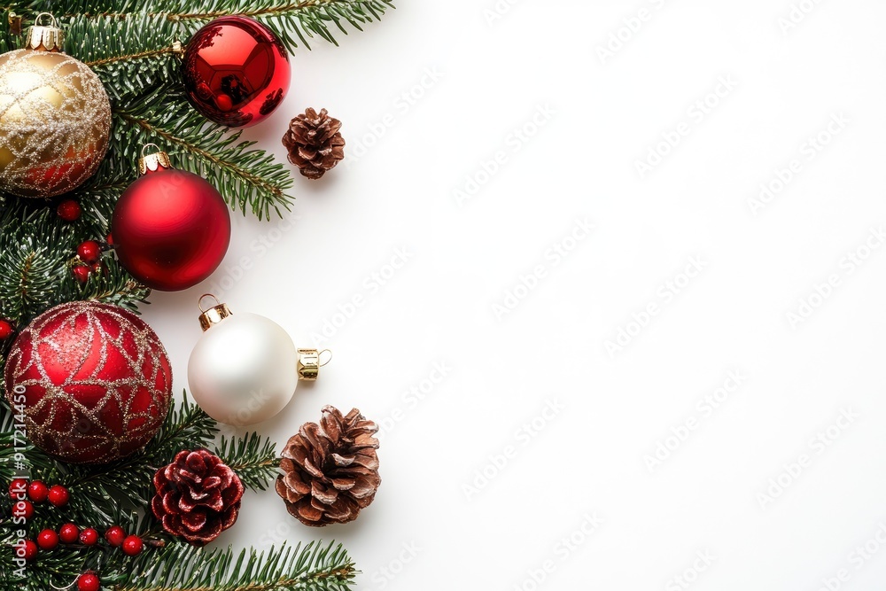 merry christmas decoration on white background , ai merry christmas decoration on white background , ai