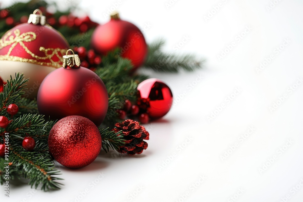 merry christmas decoration on white background , ai merry christmas decoration on white background , ai