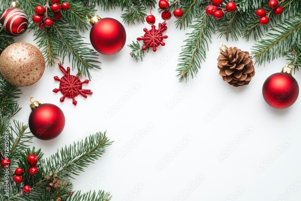 merry christmas decoration on white background , ai merry christmas decoration on white background , ai