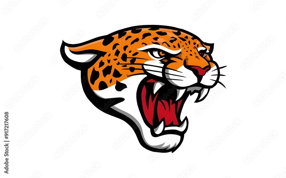 Fototapeta premium fierce mascot with a jaguar head