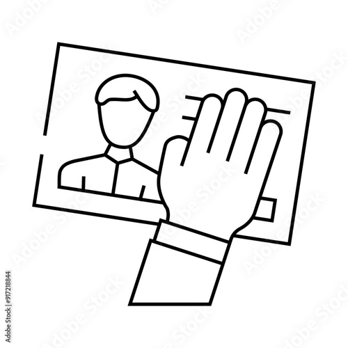 client data theft kyc line icon vector. client data theft kyc sign. isolated contour symbol black illustration