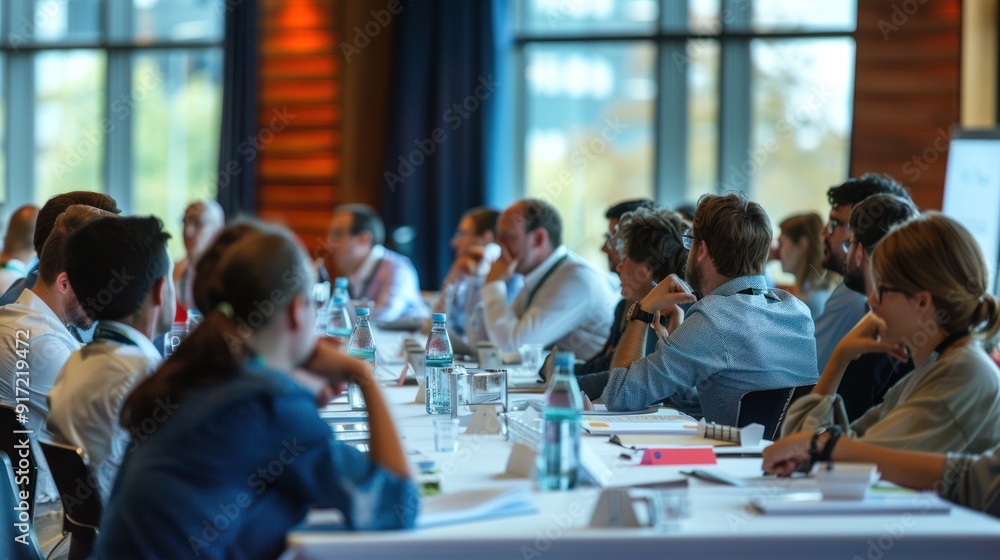 Fototapeta premium A global health security conference with experts discussing strategies