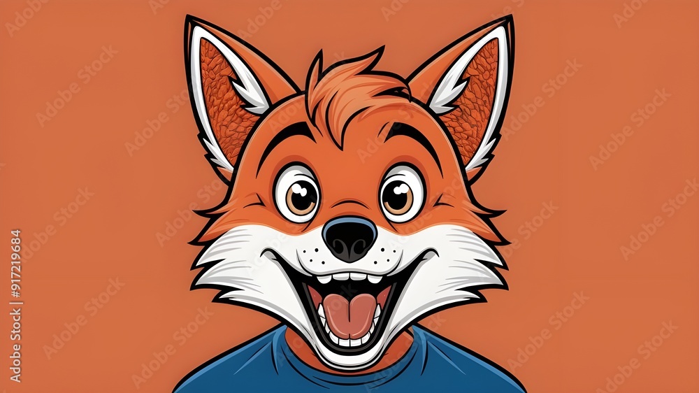The mascot, a happy fox The mascot, a happy fox