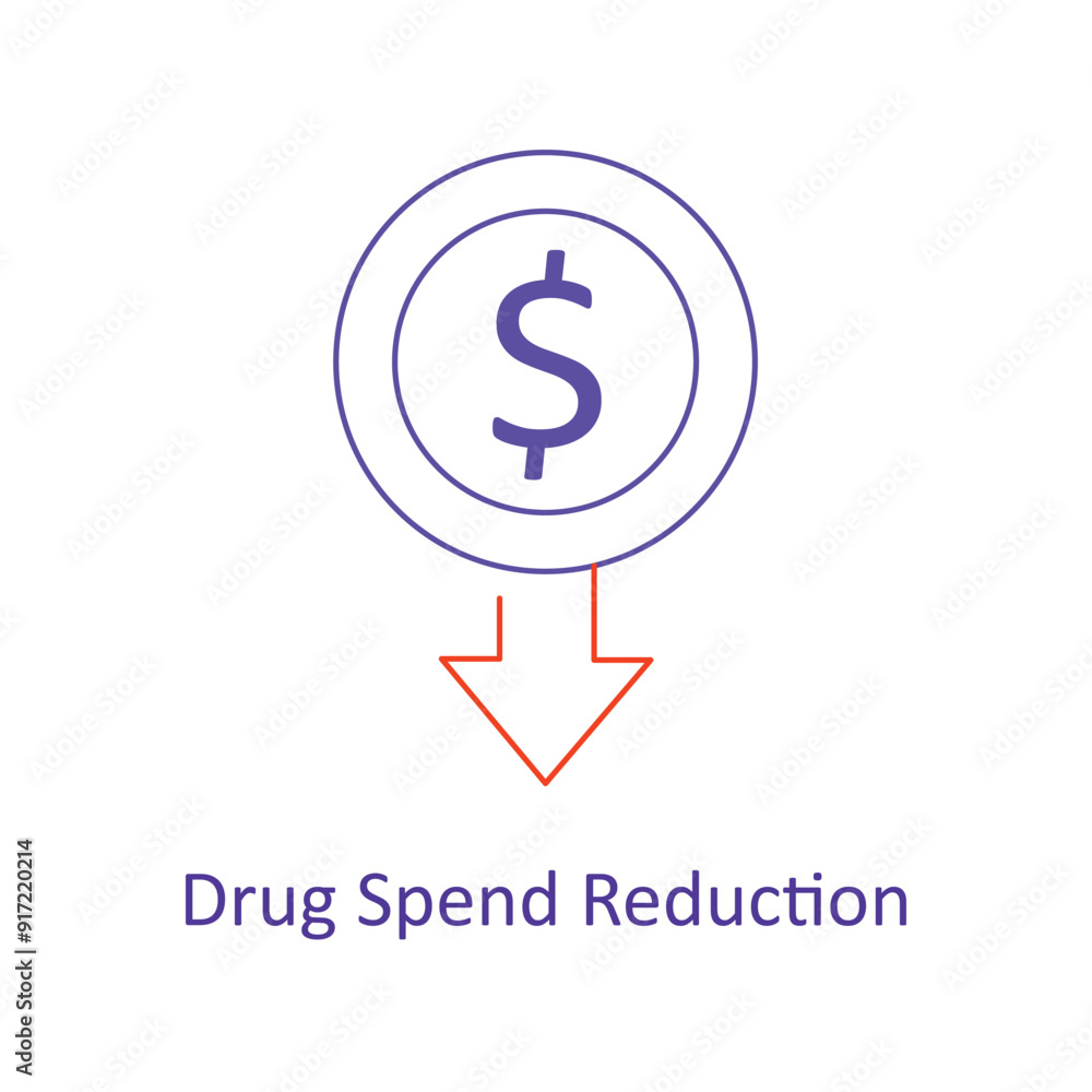 Drug Spend Reduction icon with Editable Stroke. Drug Spend Reduction icon with Editable Stroke.