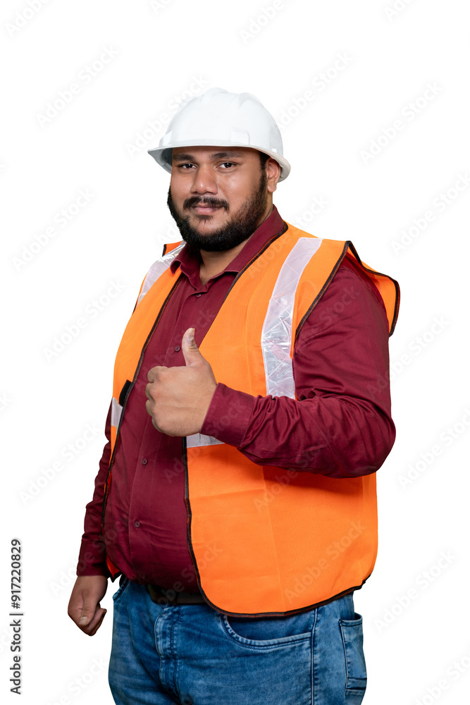 Multi-Racial Foreman in Safety Gear Giving Thumbs Up Conveys Professionalism, Safety, and Teamwork in the Construction Industry Multi-Racial Foreman in Safety Gear Giving Thumbs Up Conveys Professionalism, Safety, and Teamwork in the Construction Industry