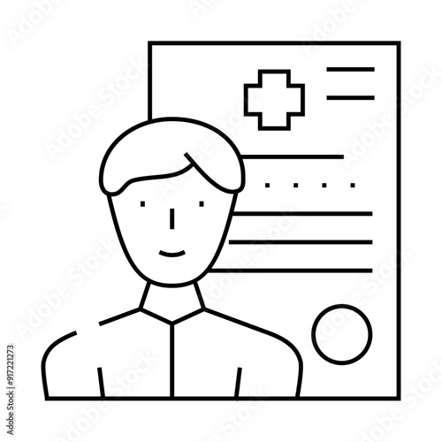 medical data client information kyc line icon vector. medical data client information kyc sign. isolated contour symbol black illustration