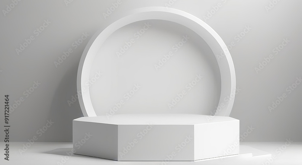 3D Visualization of Geometric Structures Featuring a White Podium - Simple Showcase or Display Platform for Product Mockups. Made with Generative AI Technology 3D Visualization of Geometric Structures Featuring a White Podium - Simple Showcase or Display Platform for Product Mockups. Made with Generative AI Technology