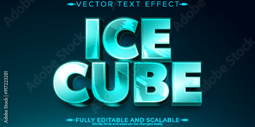 Ice editable text effect, editable snow and winter text style