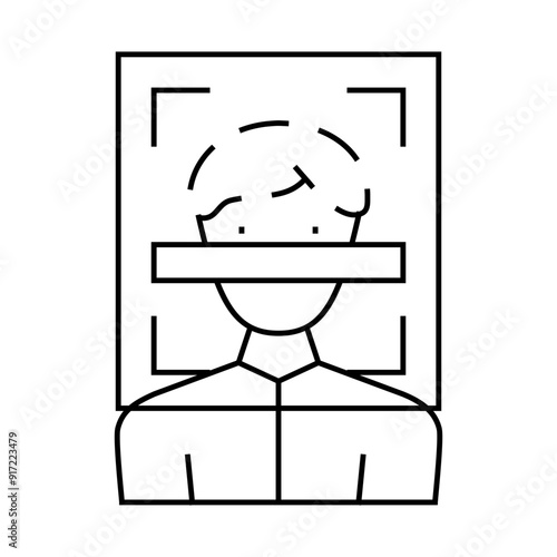 client scanning kyc line icon vector. client scanning kyc sign. isolated contour symbol black illustration