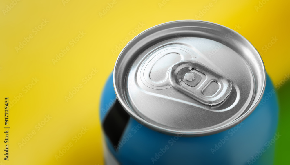Aluminum can on color background with copy space Aluminum can on color background with copy space