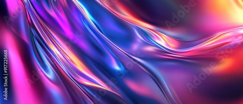 Abstract waves shape glowing in ultraviolet spectrum. Background for banner, backdrop