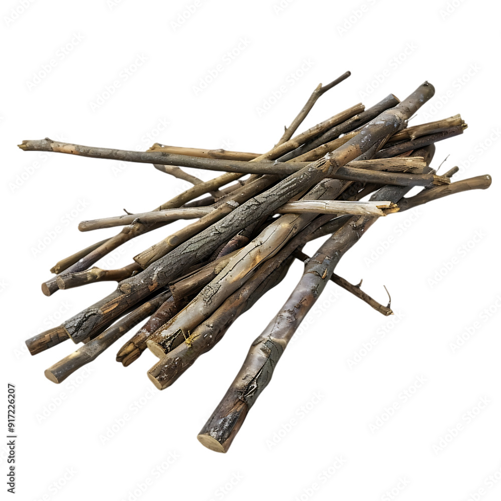 Fototapeta premium Wooden Stick on Transparent Background: Natural and Organic Element