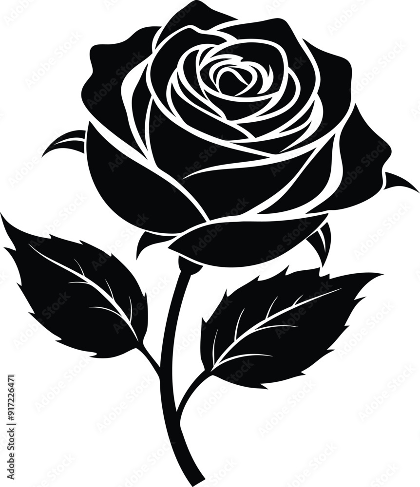 Rose silhouette template design Rose silhouette template design