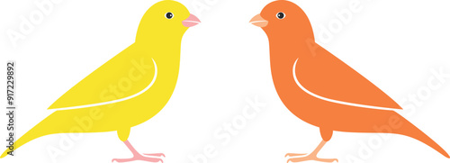 Canary logo. Isolated canary on white background