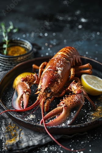 Experience luxury with a high-resolution PNG photo of an Australian Boston lobster, perfect for photo