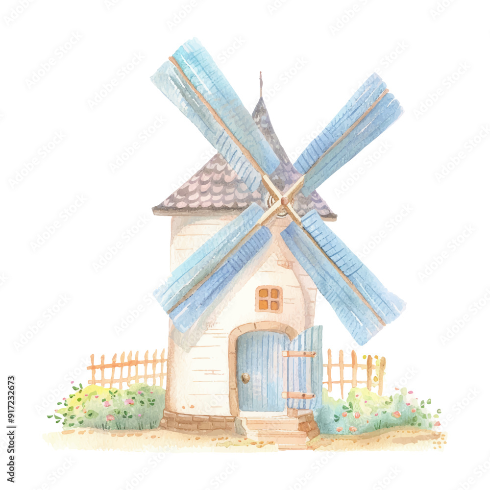 cute windmill white background watercolor (6) cute windmill white background watercolor (6)