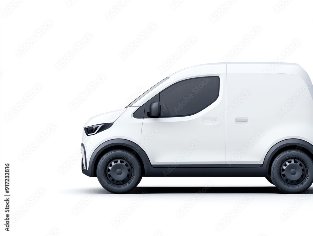 Compact electric vehicles in a fleet, eco-conscious branding, semi-realistic style, isolated on white background Compact electric vehicles in a fleet, eco-conscious branding, semi-realistic style, isolated on white background