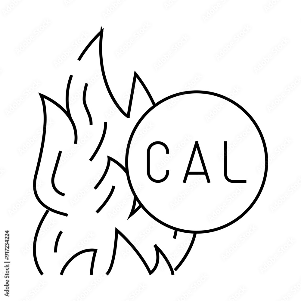burning calories line icon vector. burning calories sign. isolated contour symbol black illustration burning calories line icon vector. burning calories sign. isolated contour symbol black illustration