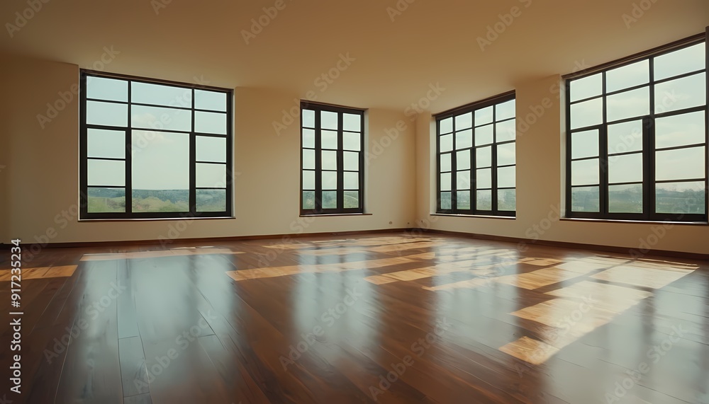 Photo interior modern wooden empty design room 3d illustration 4 Photo interior modern wooden empty design room 3d illustration 4