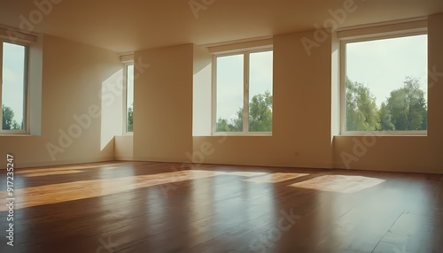 Wallpaper Mural Photo interior modern wooden empty design room 3d illustration 3 Torontodigital.ca