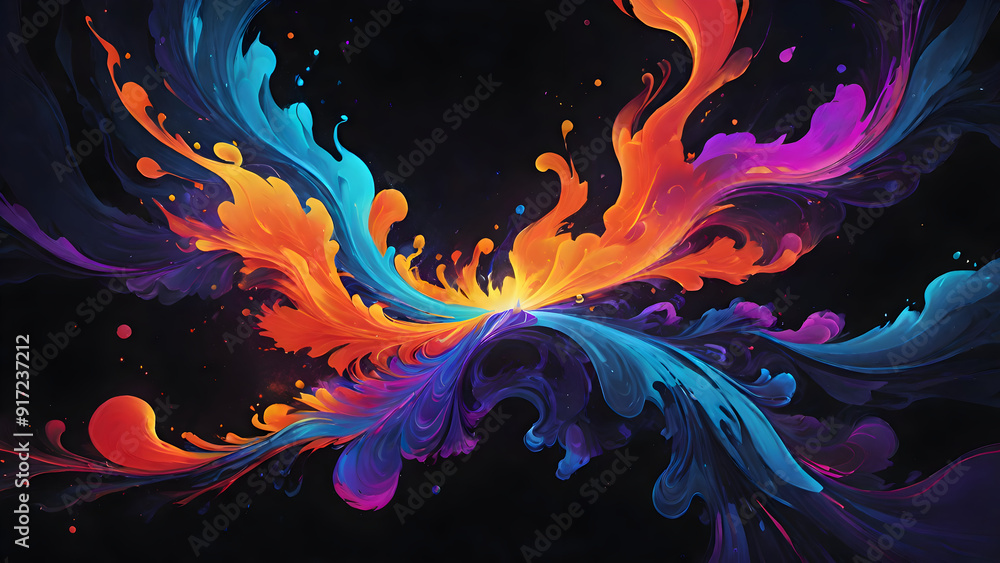 Fractal Waves of Light and red blue purple flaming in abstract background Fractal Waves of Light and red blue purple flaming in abstract background