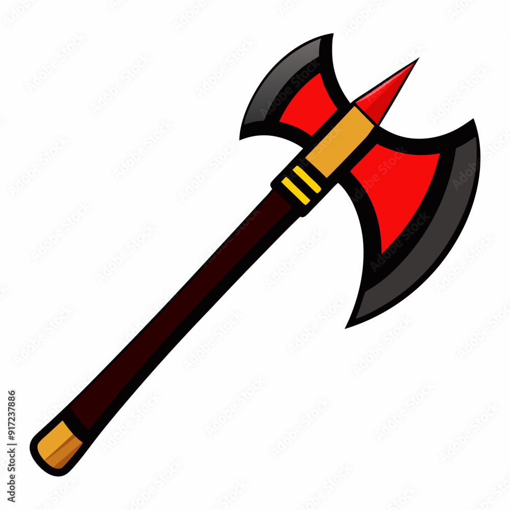 Hacha de bombero con filos negros art vector illustration Hacha de bombero con filos negros art vector illustration