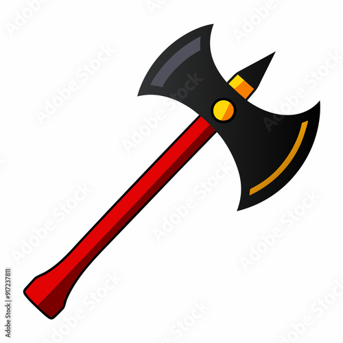 Hacha de bombero con filos negros art vector illustration