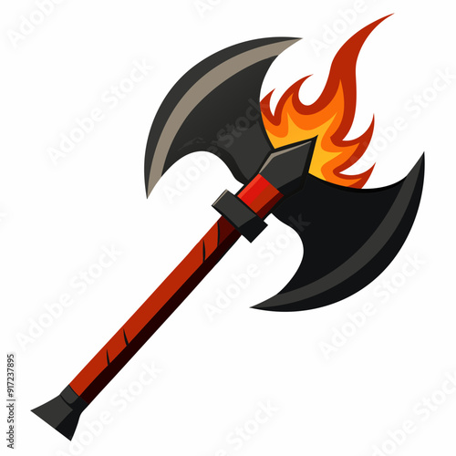 Hacha de bombero con filos negros art vector illustration