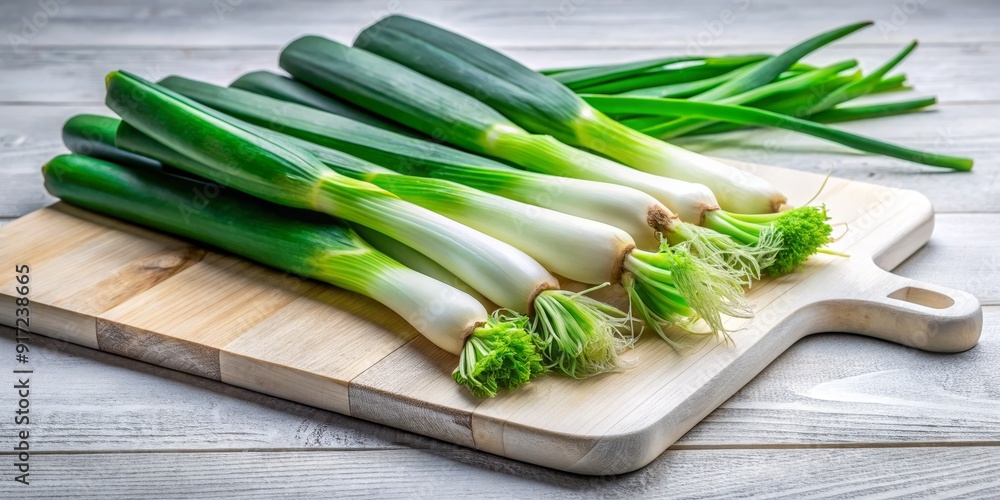 Fresh Green Onions on a Wooden Cutting Board, Food Photography, Kitchen Still Life, Green Onions, Vegetables, Cutting Board Fresh Green Onions on a Wooden Cutting Board, Food Photography, Kitchen Still Life, Green Onions, Vegetables, Cutting Board