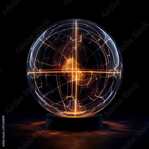 a glowing, semi-transparent sphere